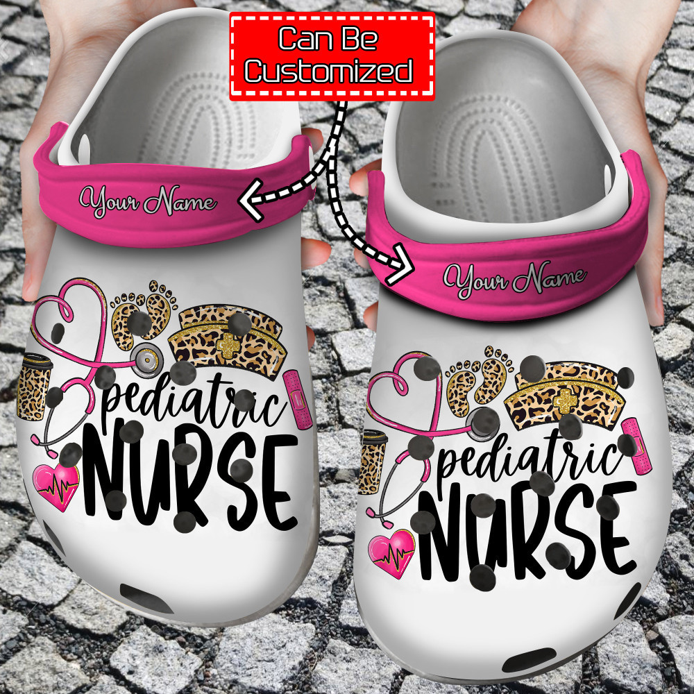 1stShark Nurse – Personalized Pediatric Nurse Leopard Clog Shoes For ...